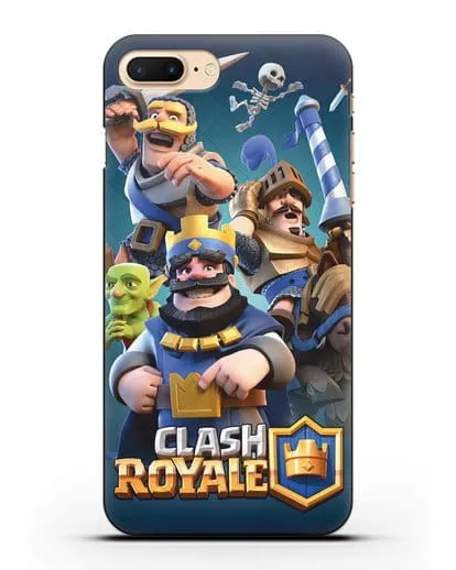 Чехол с принтом Клэш Рояль (Clash Royale) - Король и рыцари силиконовый для iPhone 8 Plus