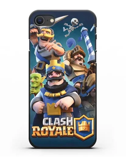 Чехол с принтом Клэш Рояль (Clash Royale) - Король и рыцари силиконовый для iPhone SE 2020