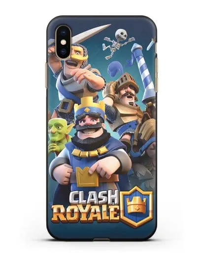 Чехол с принтом Клэш Рояль (Clash Royale) - Король и рыцари силиконовый для iPhone XS Max