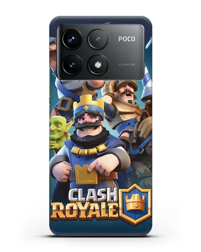 Чехол с принтом Клэш Рояль (Clash Royale) - Король и рыцари силиконовый для Xiaomi Poco F6 Pro