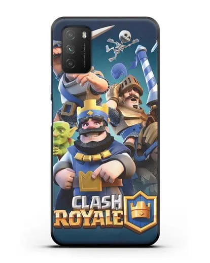 Чехол с принтом Клэш Рояль (Clash Royale) - Король и рыцари силиконовый для Xiaomi Poco M3