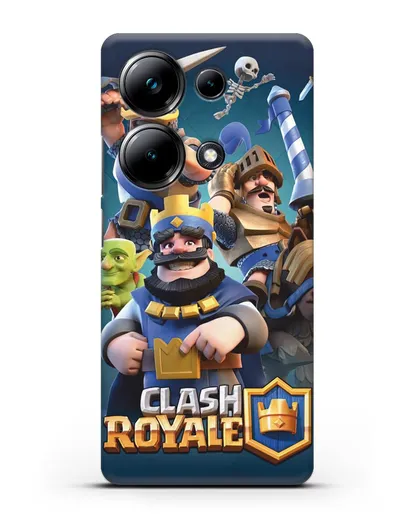 Чехол с принтом Клэш Рояль (Clash Royale) - Король и рыцари силиконовый для Xiaomi Poco M6 Pro