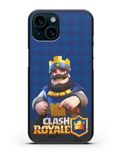 Чехол с принтом Клэш Рояль (Clash Royale) - Король силиконовый для iPhone 15