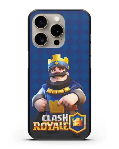 Чехол с принтом Клэш Рояль (Clash Royale) - Король силиконовый для iPhone 15 Pro