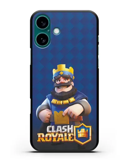 Чехол с принтом Клэш Рояль (Clash Royale) - Король силиконовый для iPhone 16 Plus