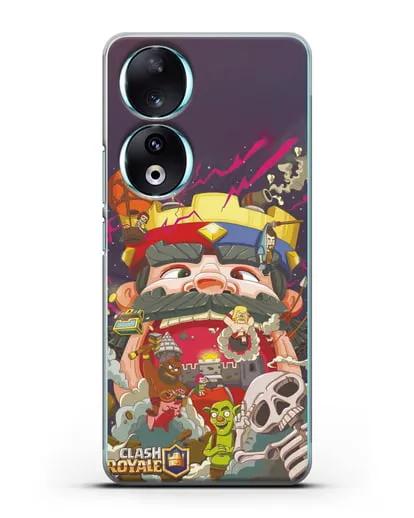 Чехол с принтом Клэш Рояль (Clash Royale) - Красно-синий король силиконовый для Honor 90