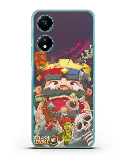 Чехол с принтом Клэш Рояль (Clash Royale) - Красно-синий король силиконовый для Honor X5 Plus