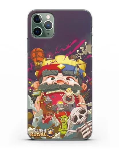 Чехол с принтом Клэш Рояль (Clash Royale) - Красно-синий король силиконовый для iPhone 11 Pro