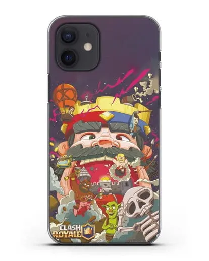 Чехол с принтом Клэш Рояль (Clash Royale) - Красно-синий король силиконовый для iPhone 12