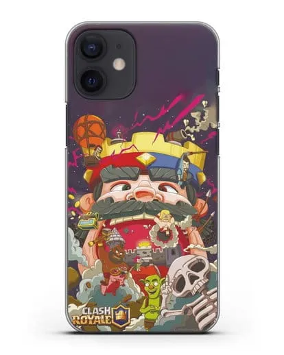 Чехол с принтом Клэш Рояль (Clash Royale) - Красно-синий король силиконовый для iPhone 12 mini