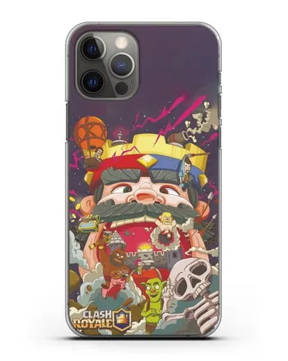 Чехол с принтом Клэш Рояль (Clash Royale) - Красно-синий король силиконовый для iPhone 12 Pro