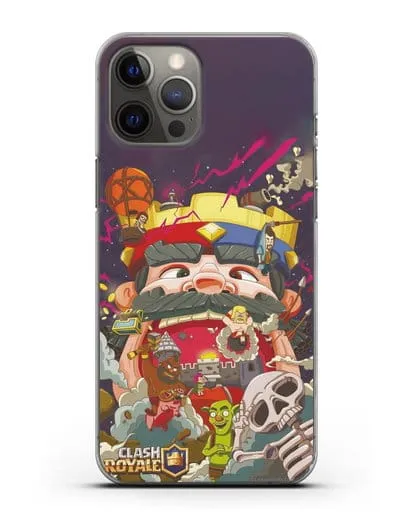 Чехол с принтом Клэш Рояль (Clash Royale) - Красно-синий король силиконовый для iPhone 12 Pro Max