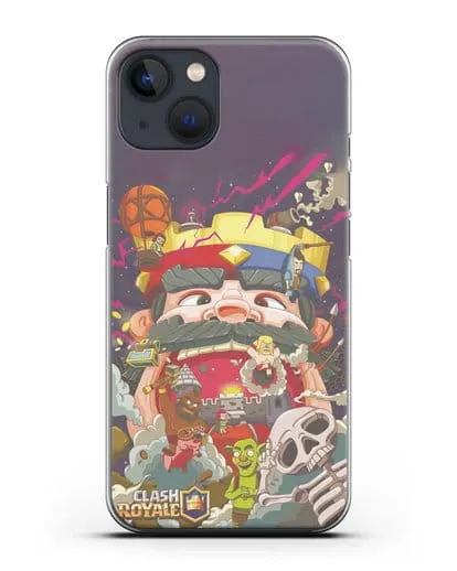 Чехол с принтом Клэш Рояль (Clash Royale) - Красно-синий король силиконовый для iPhone 13