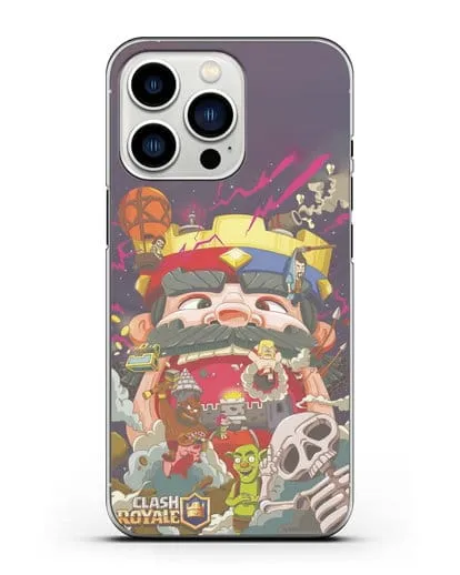 Чехол с принтом Клэш Рояль (Clash Royale) - Красно-синий король силиконовый для iPhone 13 Pro