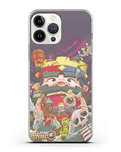 Чехол с принтом Клэш Рояль (Clash Royale) - Красно-синий король силиконовый для iPhone 13 Pro Max