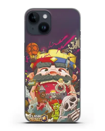 Чехол с принтом Клэш Рояль (Clash Royale) - Красно-синий король силиконовый для iPhone 14