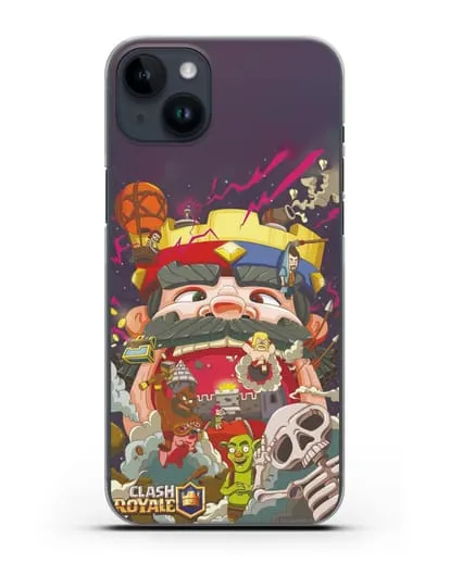 Чехол с принтом Клэш Рояль (Clash Royale) - Красно-синий король силиконовый для iPhone 14 Plus