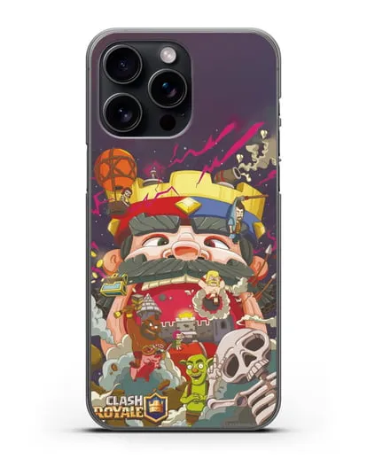 Чехол с принтом Клэш Рояль (Clash Royale) - Красно-синий король силиконовый для iPhone 15 Pro Max