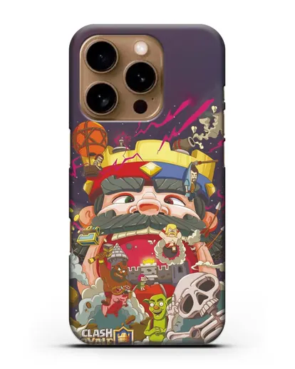 Чехол с принтом Клэш Рояль (Clash Royale) - Красно-синий король силиконовый для iPhone 16 Pro