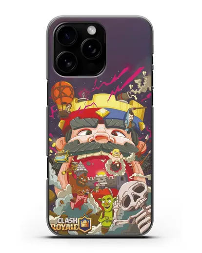 Чехол с принтом Клэш Рояль (Clash Royale) - Красно-синий король силиконовый для iPhone 16 Pro Max