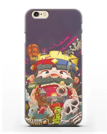 Чехол с принтом Клэш Рояль (Clash Royale) - Красно-синий король силиконовый для iPhone 6