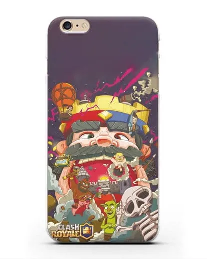 Чехол с принтом Клэш Рояль (Clash Royale) - Красно-синий король силиконовый для iPhone 6s Plus