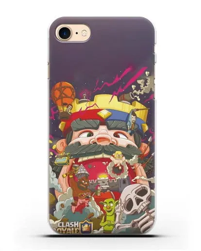 Чехол с принтом Клэш Рояль (Clash Royale) - Красно-синий король силиконовый для iPhone 8