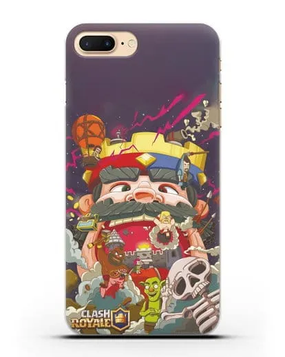 Чехол с принтом Клэш Рояль (Clash Royale) - Красно-синий король силиконовый для iPhone 8 Plus