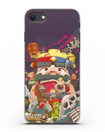 Чехол с принтом Клэш Рояль (Clash Royale) - Красно-синий король силиконовый для iPhone SE 2020