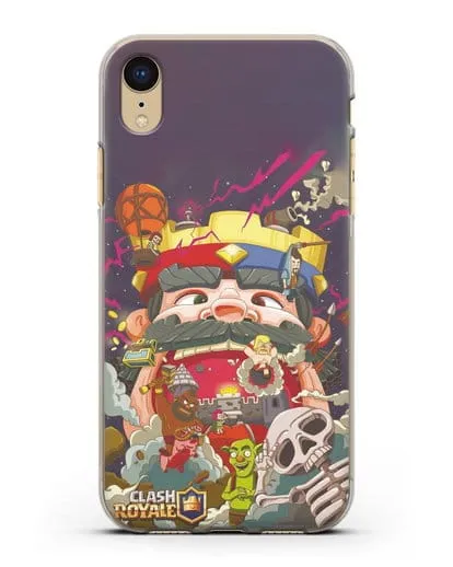 Чехол с принтом Клэш Рояль (Clash Royale) - Красно-синий король силиконовый для iPhone XR