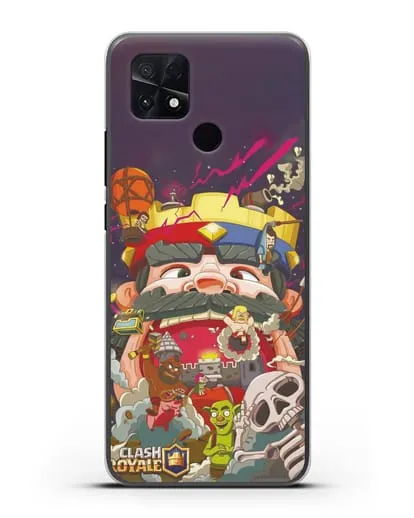 Чехол с принтом Клэш Рояль (Clash Royale) - Красно-синий король силиконовый для Xiaomi Poco C40