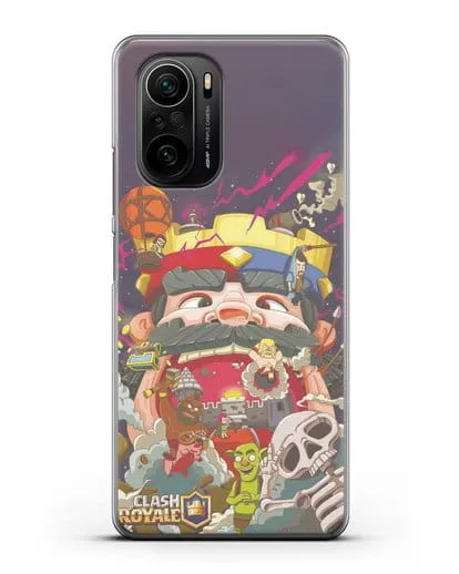 Чехол с принтом Клэш Рояль (Clash Royale) - Красно-синий король силиконовый для Xiaomi Poco F3