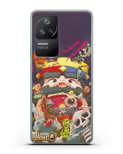 Чехол с принтом Клэш Рояль (Clash Royale) - Красно-синий король силиконовый для Xiaomi Poco F4