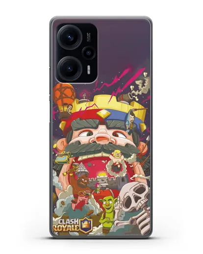 Чехол с принтом Клэш Рояль (Clash Royale) - Красно-синий король силиконовый для Xiaomi Poco F5