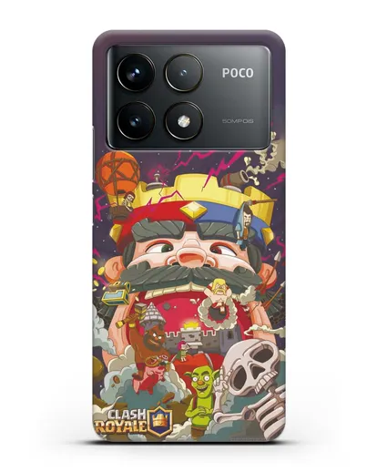Чехол с принтом Клэш Рояль (Clash Royale) - Красно-синий король силиконовый для Xiaomi Poco F6 Pro
