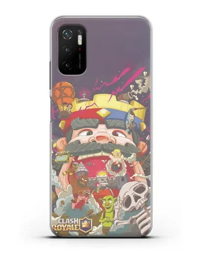 Чехол с принтом Клэш Рояль (Clash Royale) - Красно-синий король силиконовый для Xiaomi Poco M3 Pro