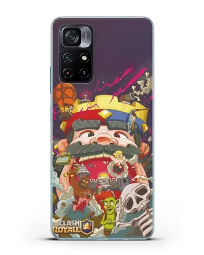 Чехол с принтом Клэш Рояль (Clash Royale) - Красно-синий король силиконовый для Xiaomi Poco M4 Pro 5G