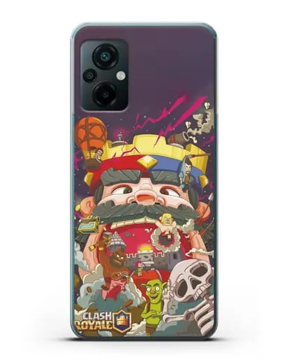 Чехол с принтом Клэш Рояль (Clash Royale) - Красно-синий король силиконовый для Xiaomi Poco M5