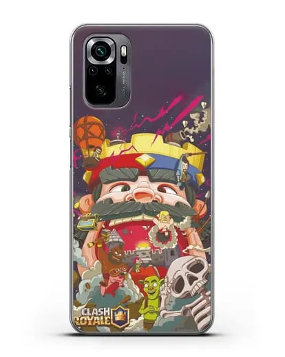 Чехол с принтом Клэш Рояль (Clash Royale) - Красно-синий король силиконовый для Xiaomi Poco M5s