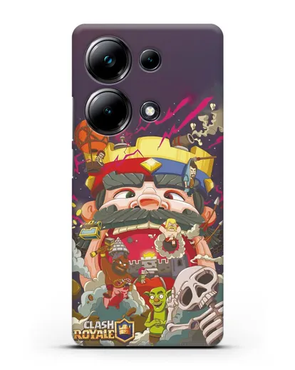 Чехол с принтом Клэш Рояль (Clash Royale) - Красно-синий король силиконовый для Xiaomi Poco M6 Pro