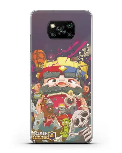 Чехол с принтом Клэш Рояль (Clash Royale) - Красно-синий король силиконовый для Xiaomi Poco X3 Pro