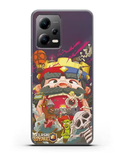 Чехол с принтом Клэш Рояль (Clash Royale) - Красно-синий король силиконовый для Xiaomi Poco X5