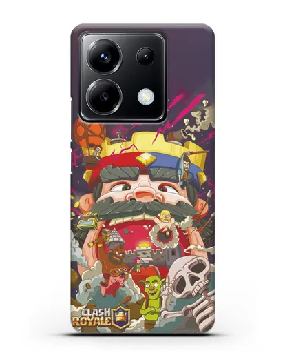 Чехол с принтом Клэш Рояль (Clash Royale) - Красно-синий король силиконовый для Xiaomi Poco X6