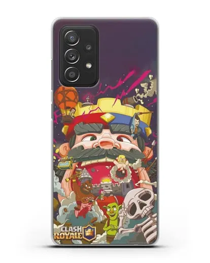 Чехол с принтом Клэш Рояль (Clash Royale) - Красно-синий король силиконовый для Samsung Galaxy A53