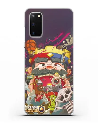 Чехол с принтом Клэш Рояль (Clash Royale) - Красно-синий король силиконовый для Samsung Galaxy S20 [SM-G980F]