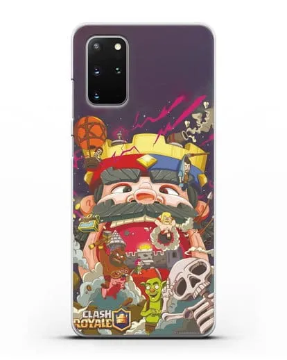 Чехол с принтом Клэш Рояль (Clash Royale) - Красно-синий король силиконовый для Samsung Galaxy S20 Plus [SM-G985F]