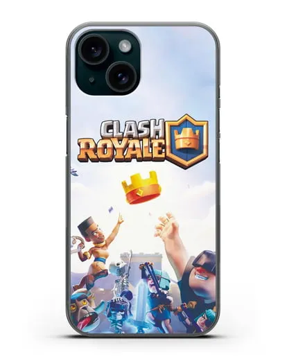 Чехол с принтом Клэш Рояль (Clash Royale) - Бой за корону силиконовый для iPhone 15