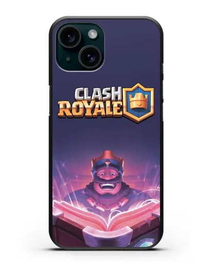 Чехол Клэш Рояль (Clash Royale) - Король с книгой силиконовый для iPhone 15