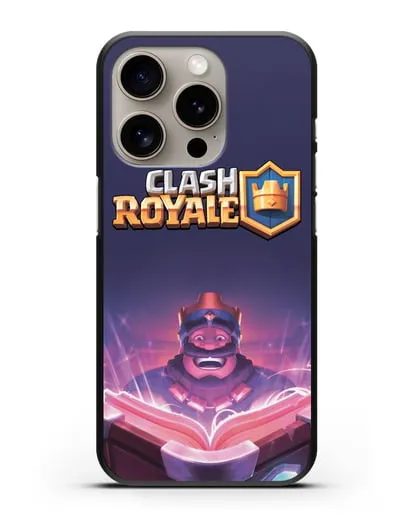 Чехол Клэш Рояль (Clash Royale) - Король с книгой силиконовый для iPhone 15 Pro