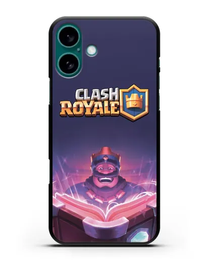 Чехол Клэш Рояль (Clash Royale) - Король с книгой силиконовый для iPhone 16 Plus